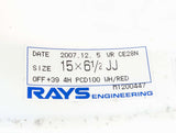RAYS VOLK RACING CE28N 15x6.5J+39 100-4穴 本