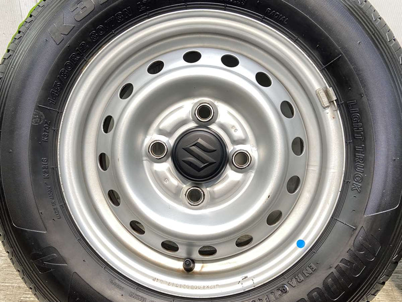 ブリヂストン K370 145/80R12 80/78LT /スズキ純正  4.0J+ 100-4穴 4本