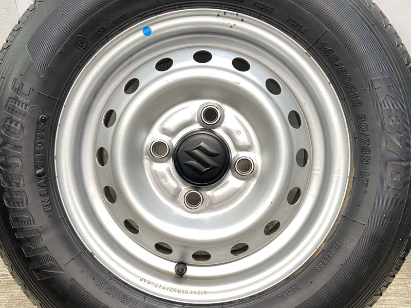 ブリヂストン K370 145/80R12 80/78LT /スズキ純正  4.0J+ 100-4穴 4本