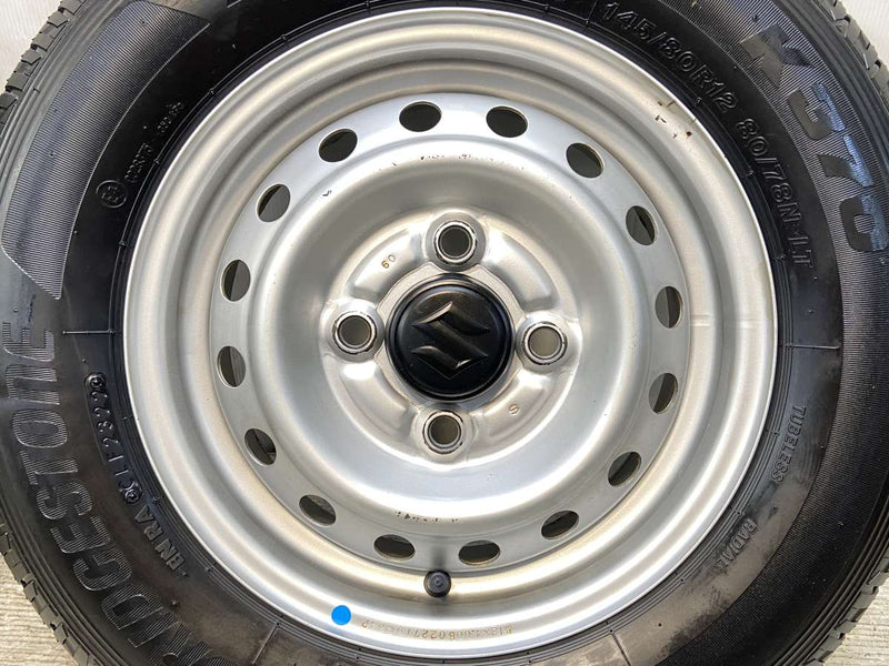 ブリヂストン K370 145/80R12 80/78LT /スズキ純正  4.0J+ 100-4穴 4本