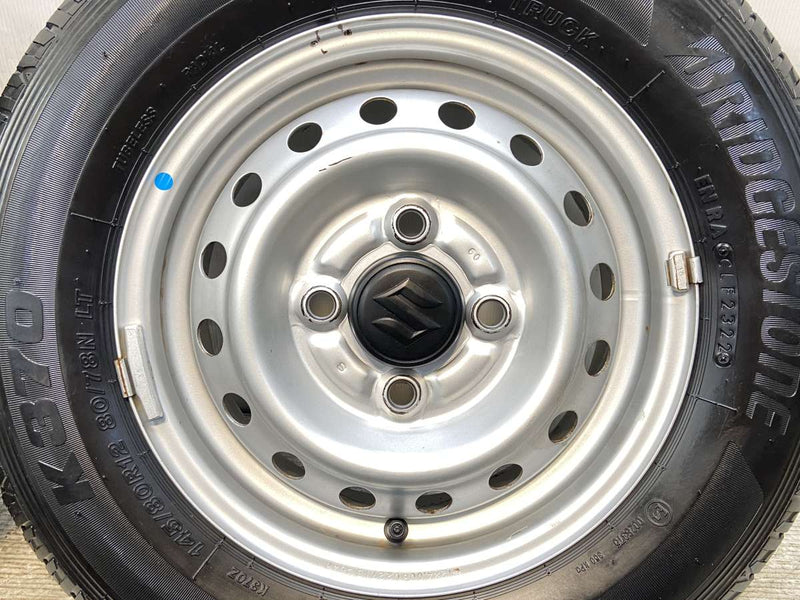 ブリヂストン K370 145/80R12 80/78LT /スズキ純正  4.0J+ 100-4穴 4本