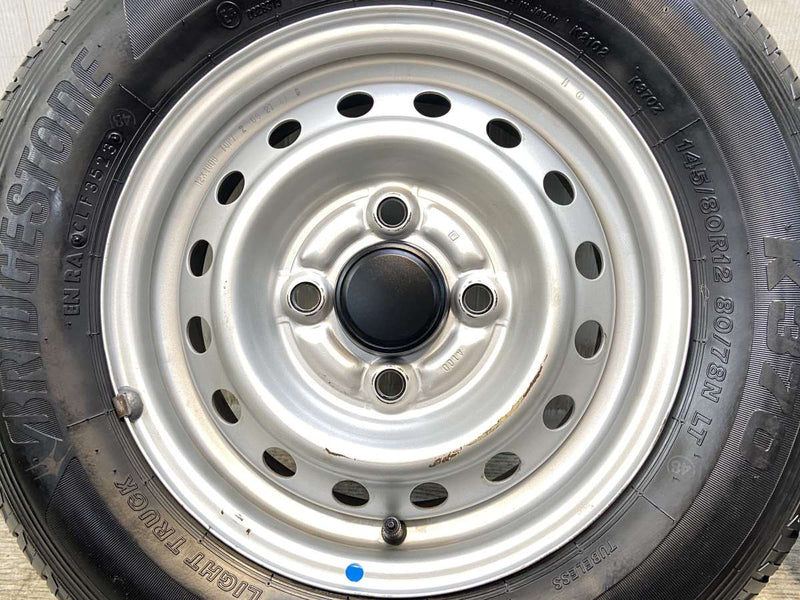 ブリヂストン K370 145/80R12 80/78LT /　  4.0J+ 100-4穴 4本