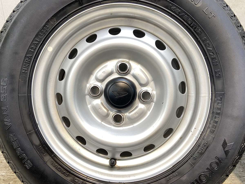 ヨコハマ スーパーバン 356 145/80R12 80/78LT /ダイハツ純正  4.0J+ 100-4穴 4本