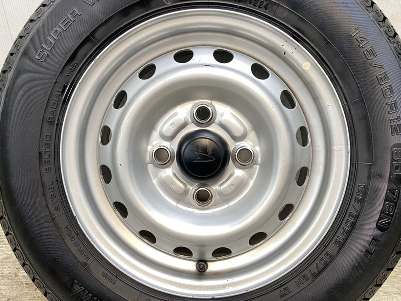 ヨコハマ スーパーバン 356 145/80R12 80/78LT /ダイハツ純正  4.0J+ 100-4穴 4本