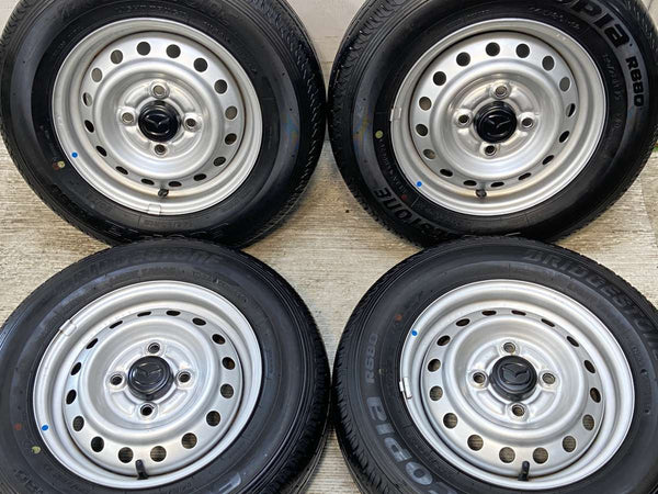 ブリヂストン エコピア R680 145/80R12 80/78LT /マツダ純正  4.0J+ 100-4穴 4本