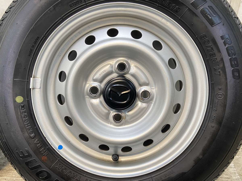 ブリヂストン エコピア R680 145/80R12 80/78LT /マツダ純正  4.0J+ 100-4穴 4本