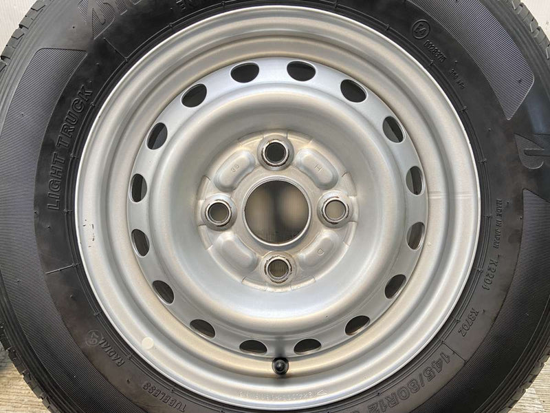 ブリヂストン K370 145/80R12 80/78LT /ダイハツ純正  4.0J+ 100-4穴 4本