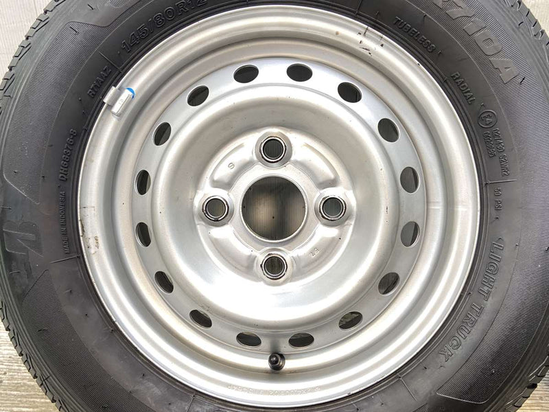 ブリヂストン エコピアR710A 145/80R12 80/78LT /スズキ純正  4.0J+ 100-4穴 4本