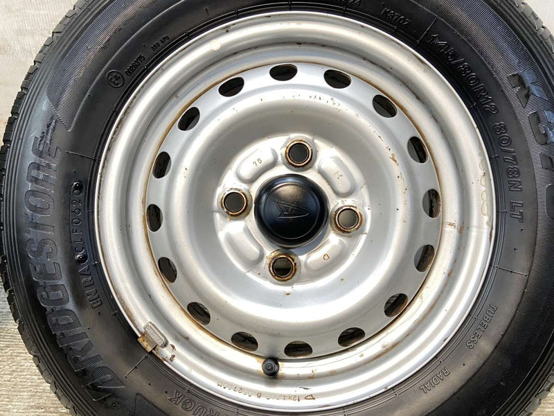 ブリヂストン K370 145/80R12 80/78LT /ダイハツ純正  4.0J+ 100-4穴 4本