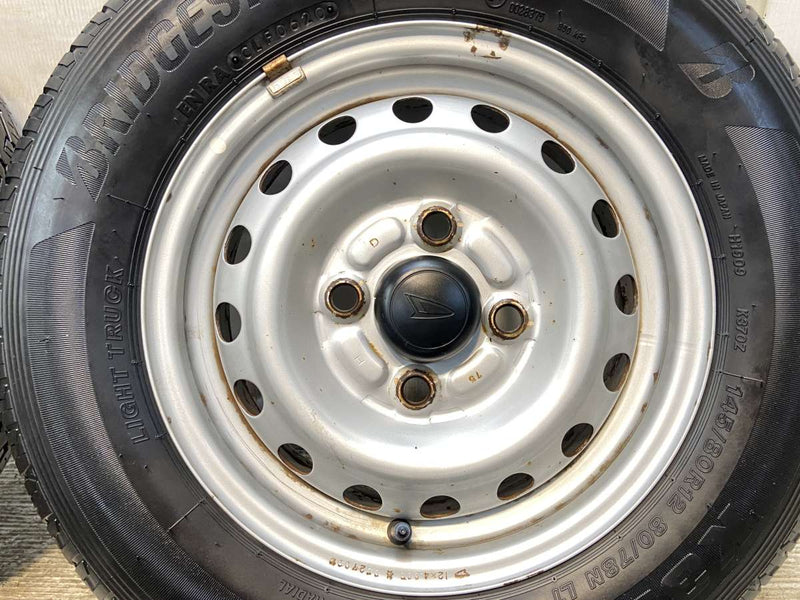 ブリヂストン K370 145/80R12 80/78LT /ダイハツ純正  4.0J+ 100-4穴 4本