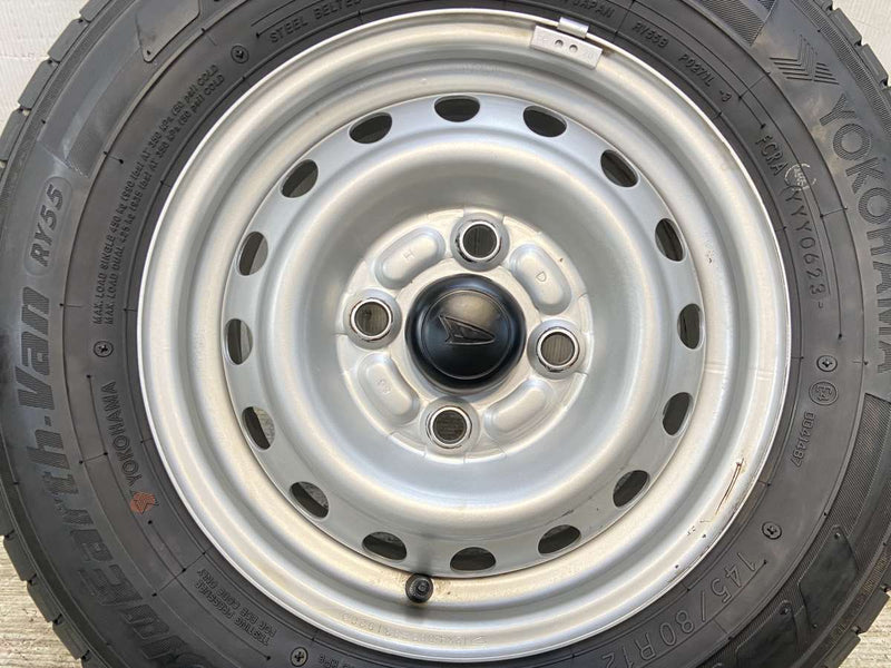 ヨコハマ ブルーアースVAN RY55 145/80R12 80/78LT /ダイハツ純正  4.0J+ 100-4穴 4本