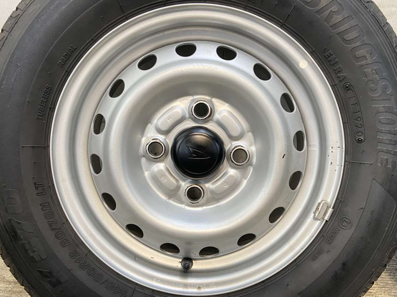 ブリヂストン K370 145/80R12 80/78LT /ダイハツ純正  4.0J+ 100-4穴 4本