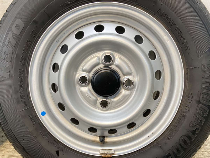 ブリヂストン K370 145/80R12 80/78LT /　 TOPY A10D 4.0J+ 100-4穴 4本