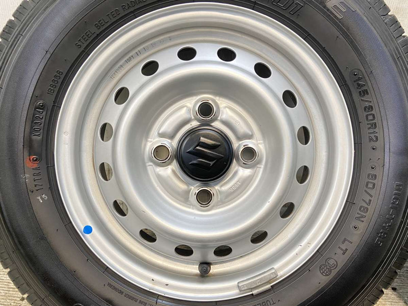 ダンロップ エナセーブ VAN01 145/80R12 80/78LT /スズキ純正  4.0J+ 100-4穴 4本