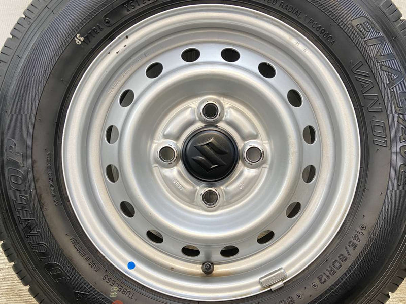 ダンロップ エナセーブ VAN01 145/80R12 80/78LT /スズキ純正  4.0J+ 100-4穴 4本
