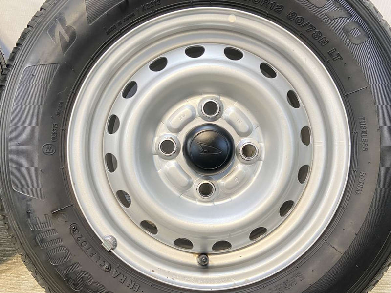 ブリヂストン K370 145/80R12 80/78LT /ダイハツ純正  4.0J+ 100-4穴 4本