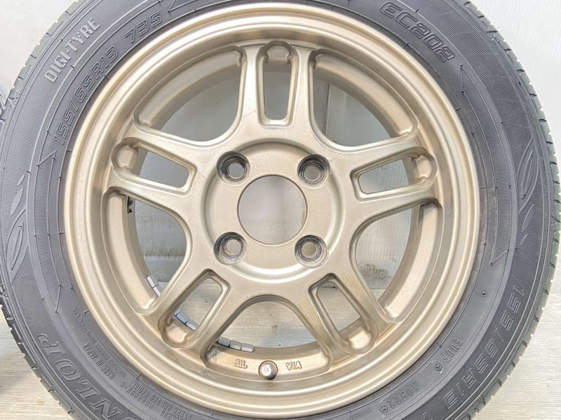 ダンロップ EC202 155/65R13  /　  4.5J+42 100-4穴 4本