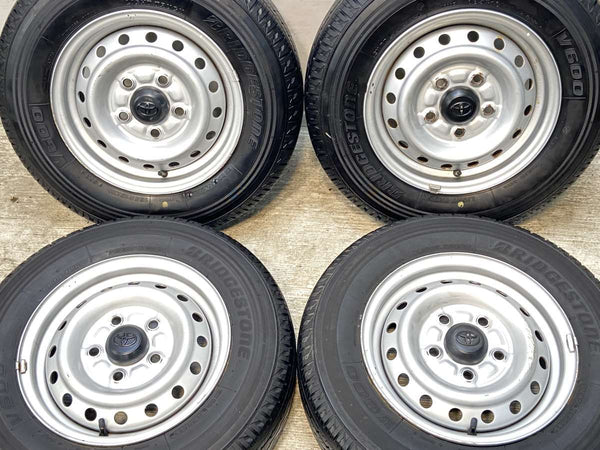 ブリヂストン V600 165R13 8PR /トヨタ純正  5.0J+ 114.3-5穴 4本