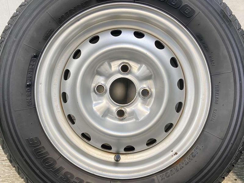 ブリヂストン V600 165R13 6PR /日産純正  5.0J+ 100-4穴 4本