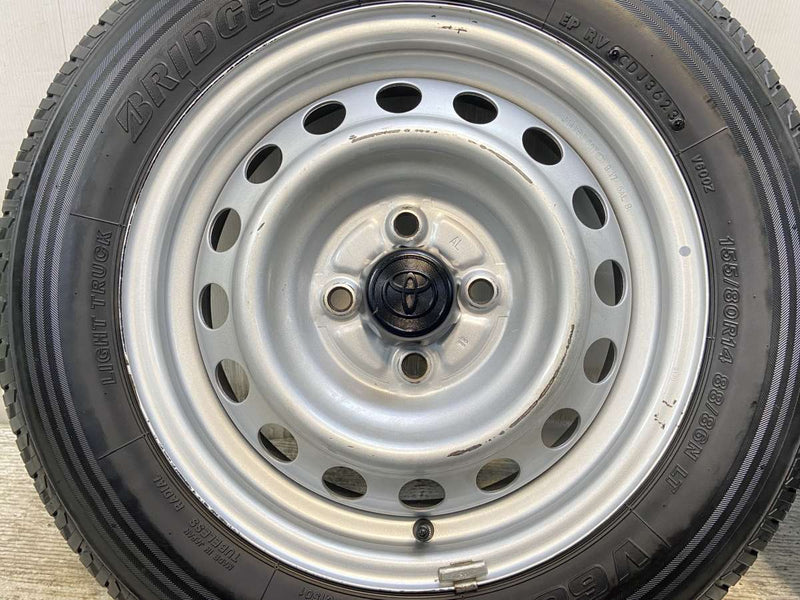 ブリヂストン V600 155/80R14 88/86LT /トヨタ純正 AL 5.0J+ 100-4穴 4本