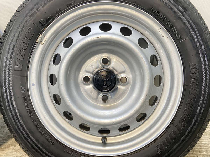 ブリヂストン V600 155/80R14 88/86LT /トヨタ純正 AL 5.0J+ 100-4穴 4本