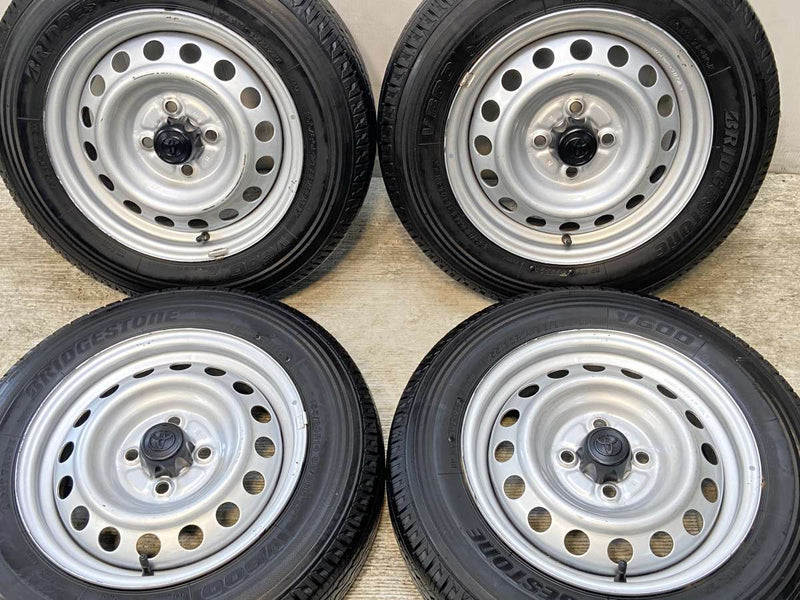 ブリヂストン V600 155/80R14 88/86LT /トヨタ純正 AL 5.0J+ 100-4穴 4本