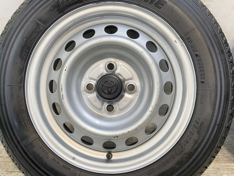 ブリヂストン V600 155/80R14 88/86LT /トヨタ純正 AL 5.0J+ 100-4穴 4本