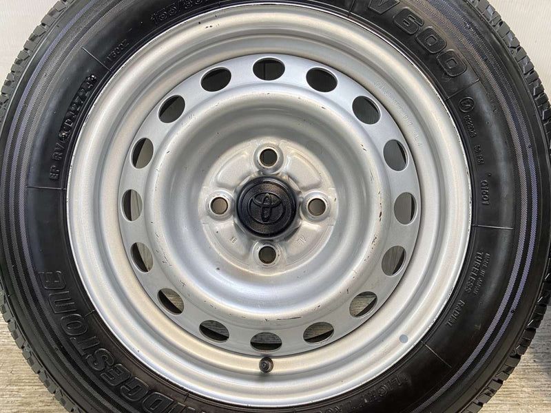 ブリヂストン V600 155/80R14 88/86LT /トヨタ純正 AL 5.0J+ 100-4穴 4本