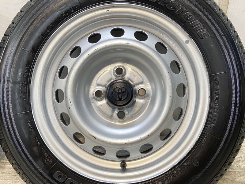 ブリヂストン V600 155/80R14 88/86LT /トヨタ純正 AL 5.0J+ 100-4穴 4本