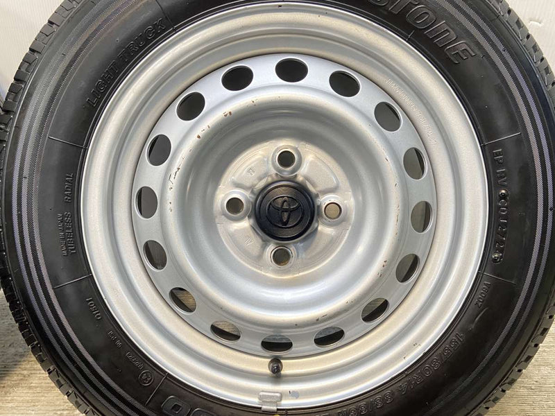 ブリヂストン V600 155/80R14 88/86LT /トヨタ純正 AL 5.0J+ 100-4穴 4本