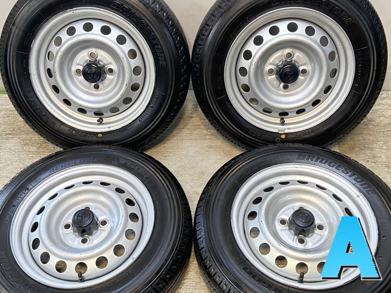 ブリヂストン V600 155/80R14 88/86LT /トヨタ純正 AL 5.0J+ 100-4穴 4本