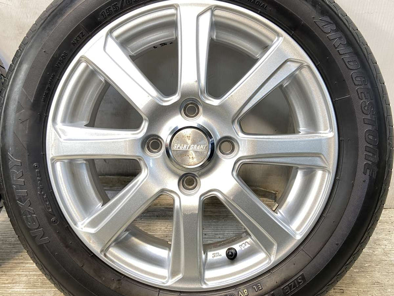 ブリヂストン ネクストリー 155/65R14  /　 SPORT GRAHT 4.5J+45 100-4穴 4本
