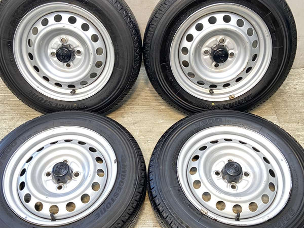 ブリヂストン V600 155/80R14 88/86LT /トヨタ純正 AL 5.0J+39 100-4穴 4本