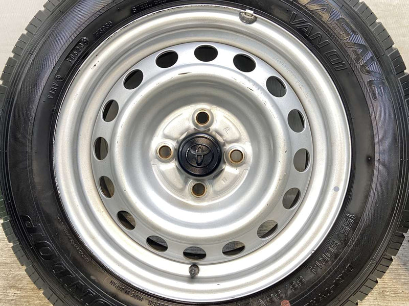 ダンロップ エナセーブ VAN01 155/80R14 88/86LT /トヨタ純正 AL 5.0J+ 100-4穴 4本