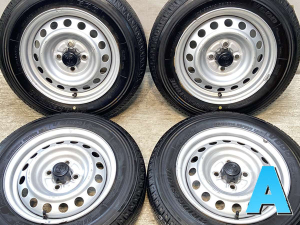 ブリヂストン V600 155/80R14 88/86LT /トヨタ純正 AL 5.0J+ 100-4穴 4本