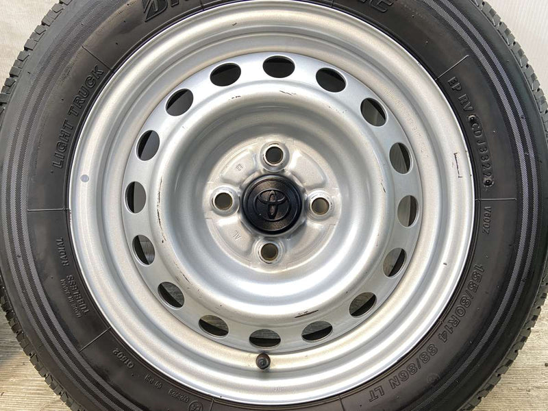 ブリヂストン V600 155/80R14 88/86LT /トヨタ純正 AL 5.0J+39 100-4穴 4本