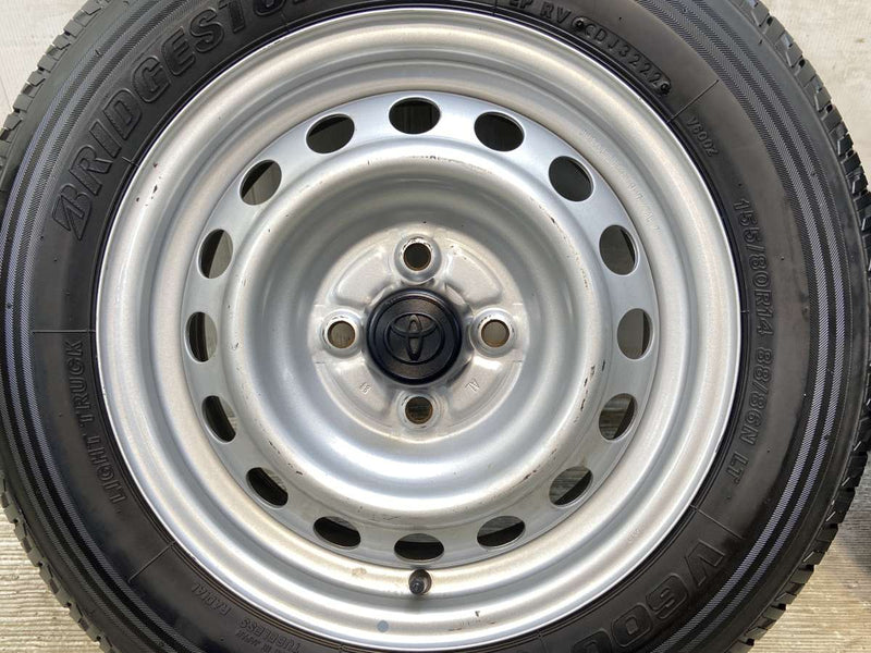 ブリヂストン V600 155/80R14 88/86LT /トヨタ純正 AL 5.0J+39 100-4穴 4本