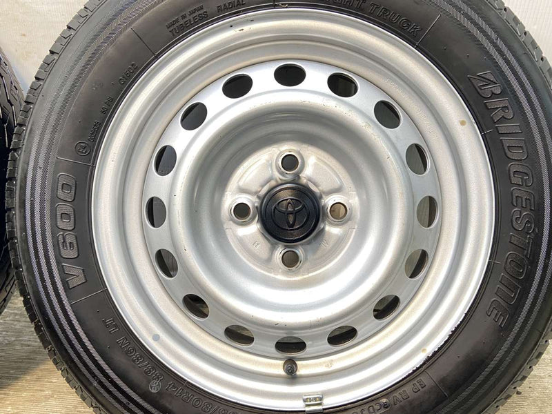 ブリヂストン V600 155/80R14 88/86LT /トヨタ純正 AL 5.0J+39 100-4穴 4本