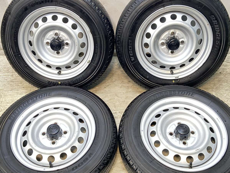 ブリヂストン V600 155/80R14 88/86LT /トヨタ純正 AL 5.0J+39 100-4穴 4本