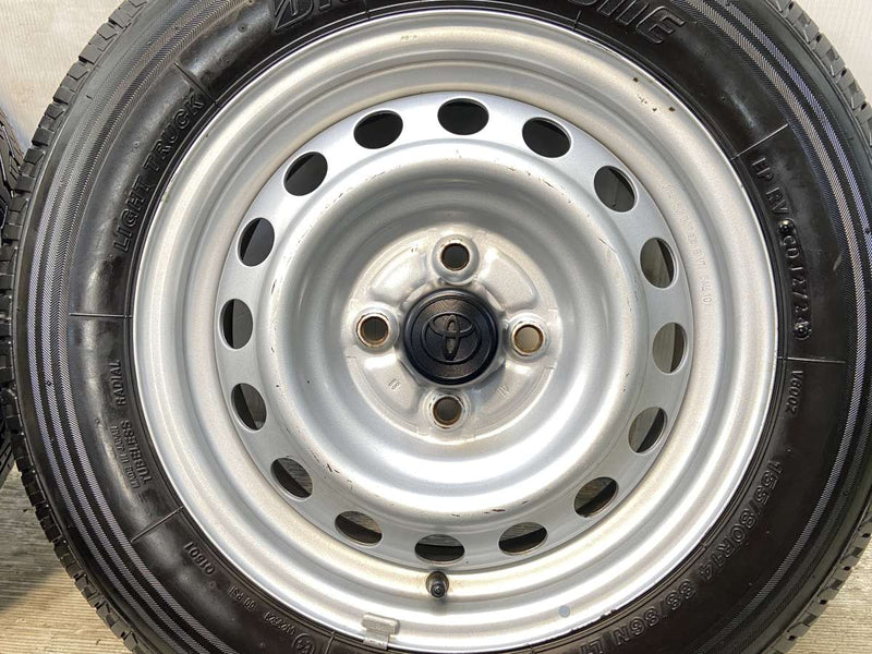 ブリヂストン V600 155/80R14 88/86LT /トヨタ純正 AL 5.0J+39 100-4穴 4本