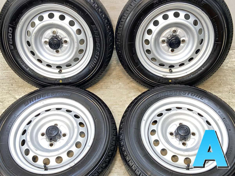 ブリヂストン V600 155/80R14 88/86LT /トヨタ純正 AL 5.0J+39 100-4穴 4本