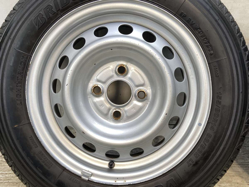 ブリヂストン V600 155/80R14 88/86LT /トヨタ純正 AL 5.0J+39 100-4穴 4本