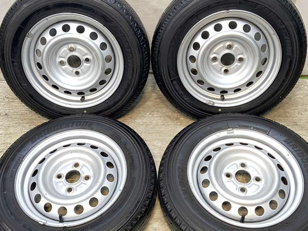 ブリヂストン V600 155/80R14 88/86LT /トヨタ純正 AL 5.0J+39 100-4穴 4本