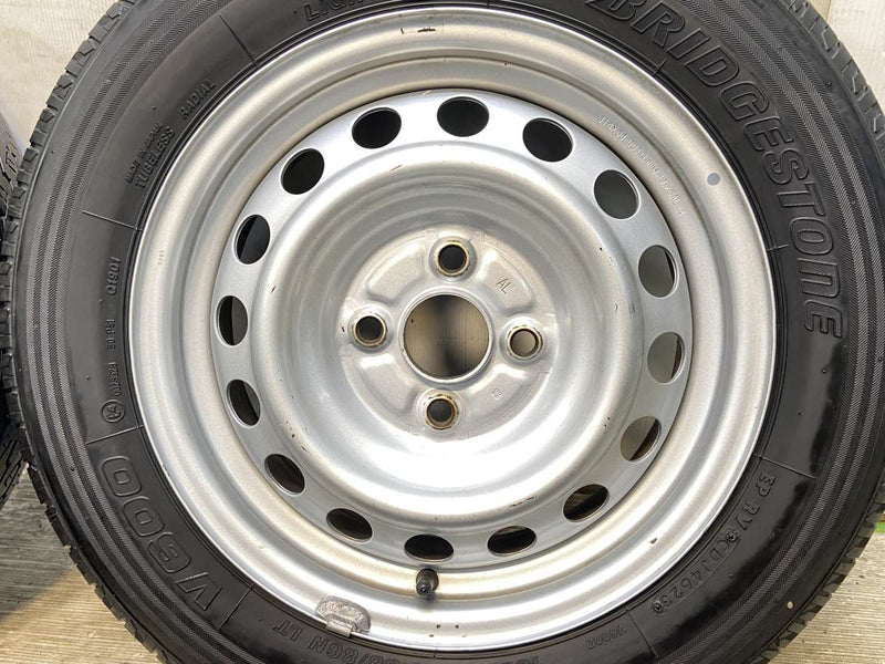 ブリヂストン V600 155/80R14 88/86LT /トヨタ純正 AL 5.0J+39 100-4穴 4本