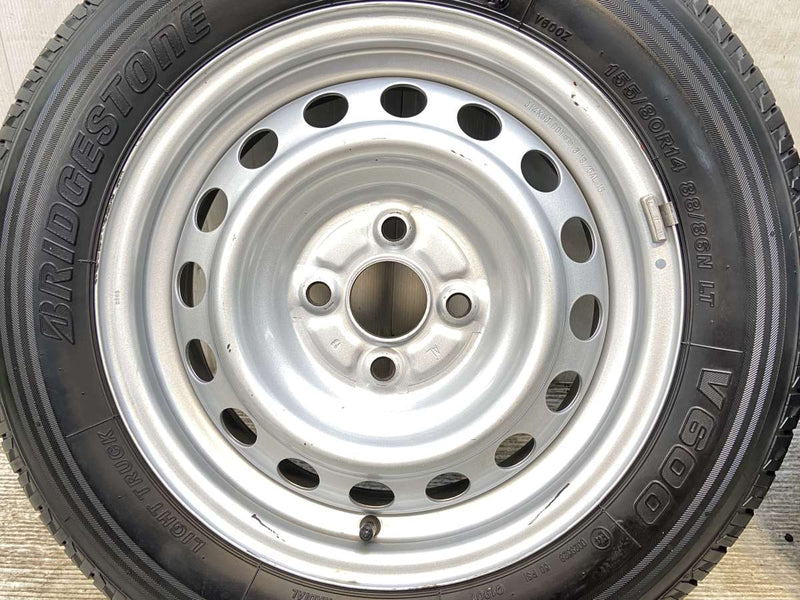 ブリヂストン V600 155/80R14 88/86LT /トヨタ純正 AL 5.0J+39 100-4穴 4本