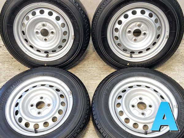 ブリヂストン V600 155/80R14 88/86LT /トヨタ純正 AL 5.0J+39 100-4穴 4本