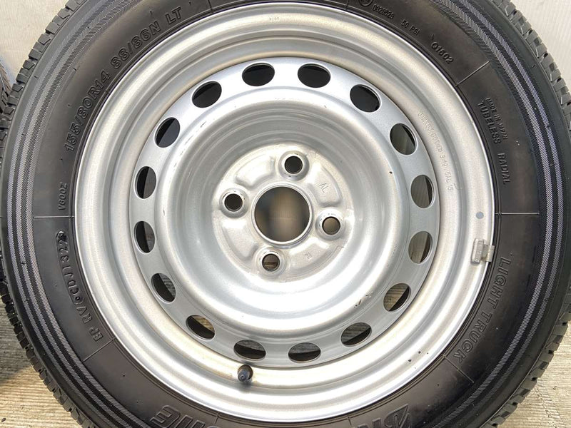 ブリヂストン V600 155/80R14 88/86LT /トヨタ純正 AL 5.0J+39 100-4穴 4本