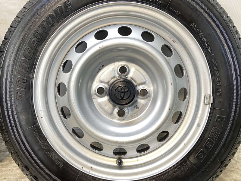 ブリヂストン V600 155/80R14 88/86LT /トヨタ純正 AL 5.0J+39 100-4穴 4本