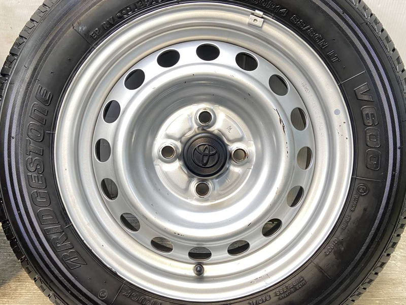 ブリヂストン V600 155/80R14 88/86LT /トヨタ純正 AL 5.0J+39 100-4穴 4本