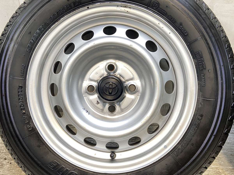 ブリヂストン V600 155/80R14 88/86LT /トヨタ純正 AL 5.0J+39 100-4穴 4本